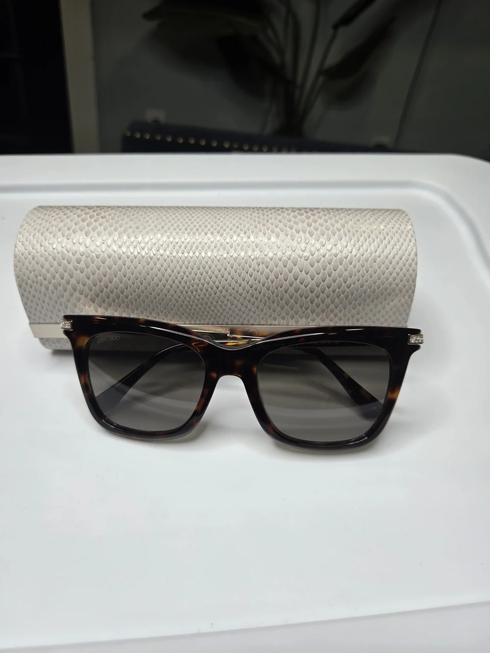 Jimmy Choo Tortoiseshell Square Sunglasses - Brown Lenses